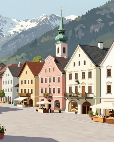 AI-generated illustration of Bernstein Town Square (Marktplatz)