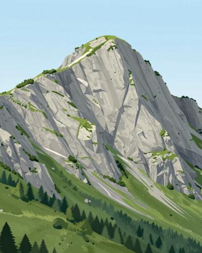 AI-generated illustration of Bischofsmütze Mountain