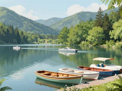 AI-generated illustration of Boat Trips On Lake Wörthersee