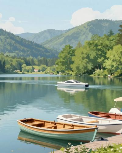 AI-generated illustration of Boat Trips On Lake Wörthersee