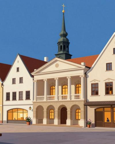 AI-generated illustration of Braunau Market Square (Marktplatz)
