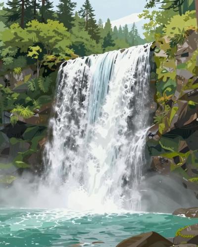 AI-generated illustration of Buchenegg Waterfalls