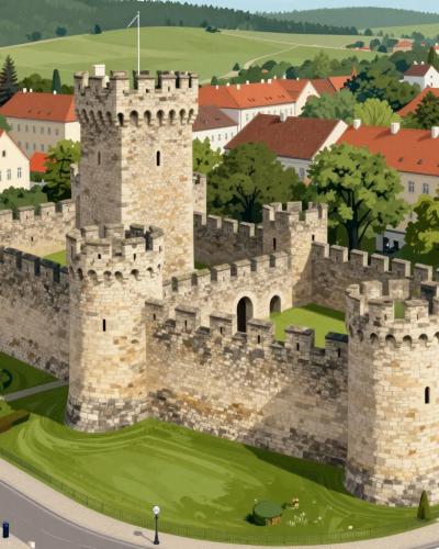 AI-generated illustration of Freistadt Castle (Burg Freistadt)