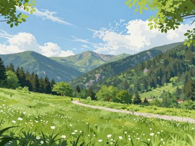 AI-generated illustration of Hirschberg Ski Resort (Hirschenkogel)
