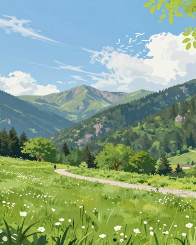 AI-generated illustration of Hirschberg Ski Resort (Hirschenkogel)