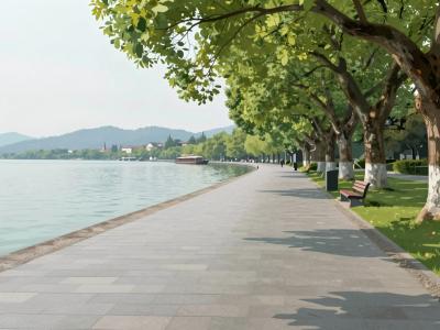 AI-generated illustration of Lake Promenade (Seeuferpromenade)