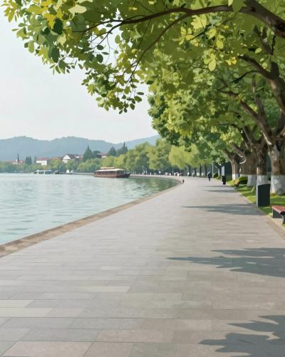 AI-generated illustration of Lake Promenade (Seeuferpromenade)