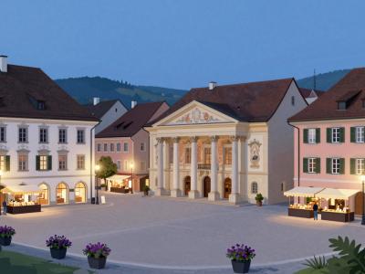 AI-generated illustration of Mariazell Market Square (Marktplatz)