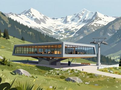 AI-generated illustration of Penzenberg Cable Car (Penzenbahn)
