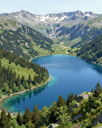 AI-generated illustration of Salzkammergut-Salzkammergut Lake District Area