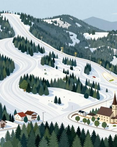 AI-generated illustration of Schladming Ski Arena (Schladming-Dachstein-Ramsau)