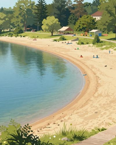 AI-generated illustration of Seebad Podersdorf