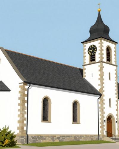 AI-generated illustration of St. Michael's Church (Pfarrkirche St. Michael)