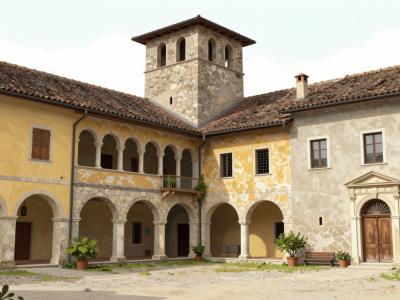 AI-generated illustration of St. Veiter Schloss (St. Veit Castle)