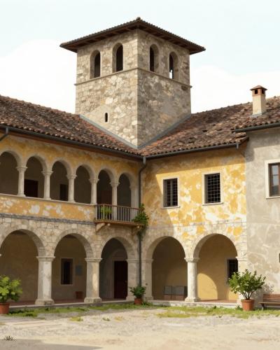 AI-generated illustration of St. Veiter Schloss (St. Veit Castle)