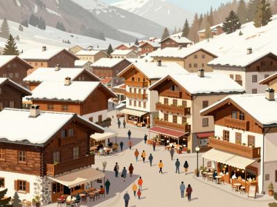 AI-generated illustration of Village Center (Dorfzentrum)