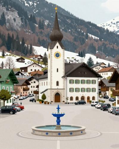 AI-generated illustration of Village Square (Dorfplatz)