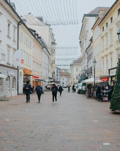 Pedestrian street in Klagenfurt's historic Old Town, Carinthia