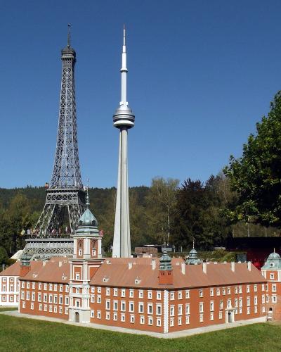 Miniature models including the Eiffel Tower at Minimundus in Klagenfurt