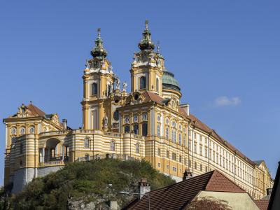 Melk Abbey above the Danube, west view