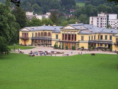 The Kaiservilla, the imperial summer residence in Bad Ischl, seen across its park