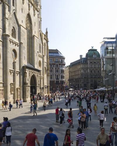 Stephansplatz in Vienna with St. Stephen's Cathedral