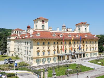 Baroque facade of Esterhazy Palace in Eisenstadt, Burgenland