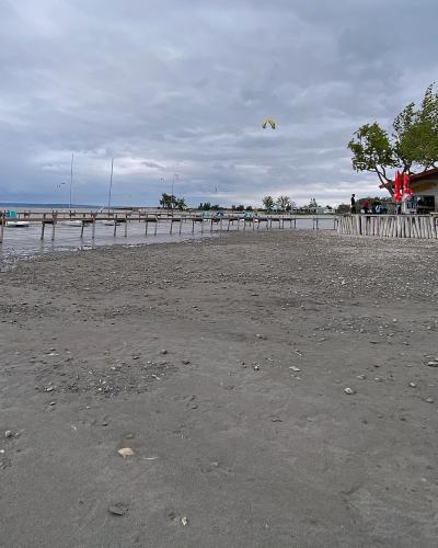 The shallow shoreline of Lake Neusiedl at Podersdorf am See