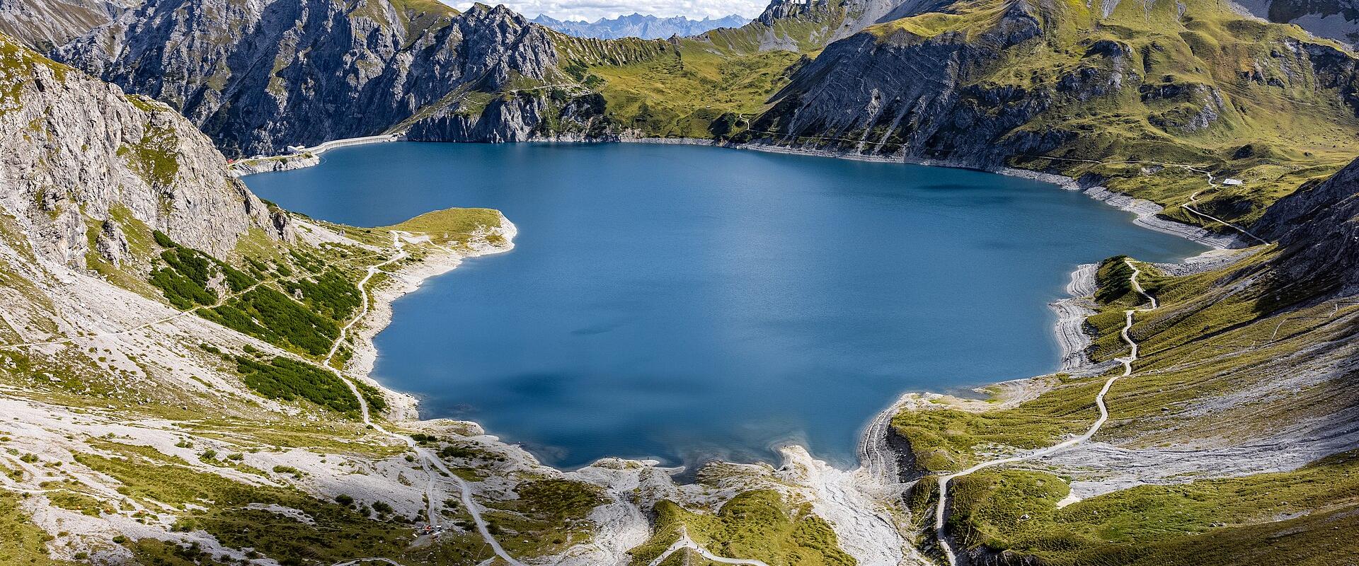 The Lünersee among the Rätikon peaks, Vorarlberg