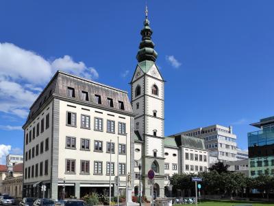 The tower of Klagenfurt cathedral