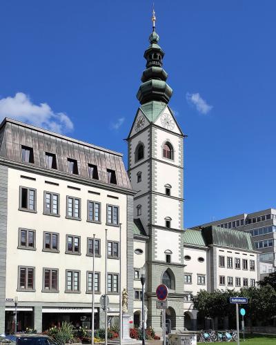 The tower of Klagenfurt cathedral