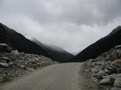 Alpine valley and mountain slopes in Hohe Tauern National Park, Austria