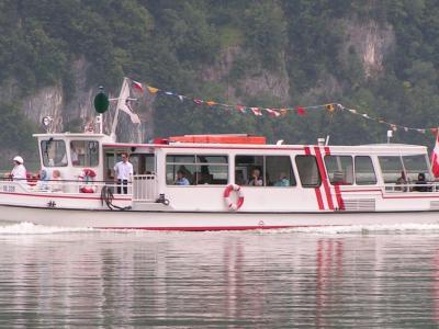A Traunsee passenger boat cruising on the lake