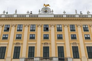 The yellow facade of Schönbrunn Palace, Vienna