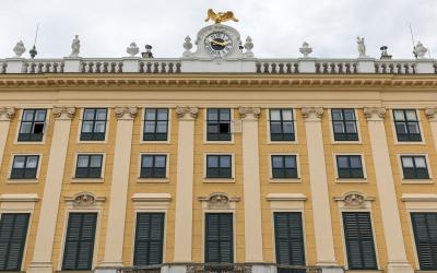 The yellow facade of Schönbrunn Palace, Vienna