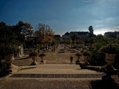 The formal promenade of the Kurpark in Baden bei Wien